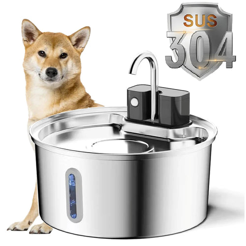 Norela PureFlow round stainless steel wireless cat fountain